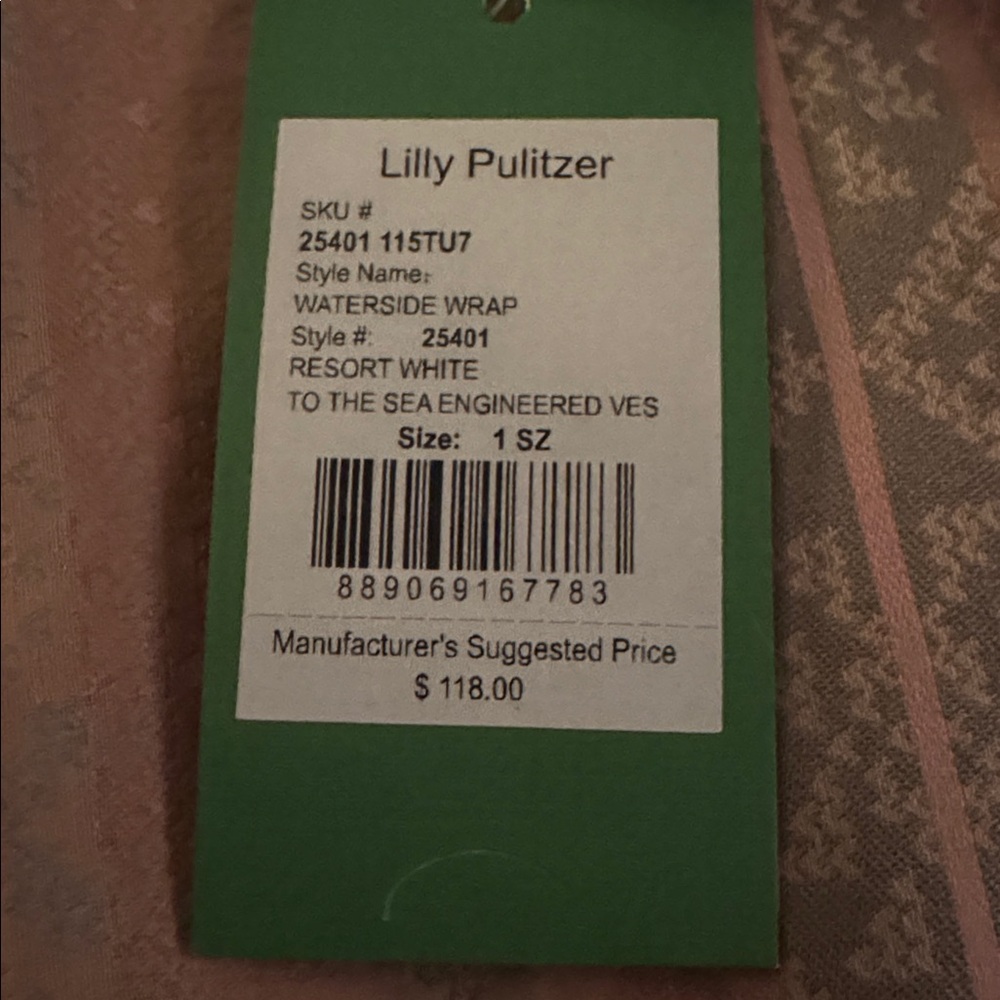 Lilly Pulitzer Waterside Wrap - Green and White